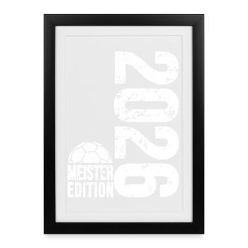 Maillot Handball Master 2026 en blanc, édition blanche - Affiche encadrée (27 × 37 cm) - noir - Devant