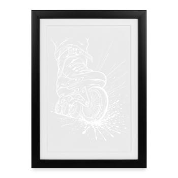 Inline Skating - Gerahmtes Poster (27 × 37 cm) - Schwarz - Vorne
