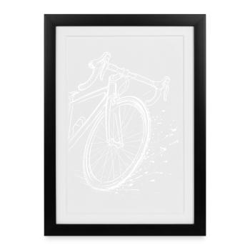 Rennrad - Gerahmtes Poster (27 × 37 cm) - Schwarz - Vorne
