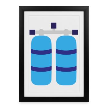 réservoirs - Affiche encadrée (27 × 37 cm) - noir - Devant