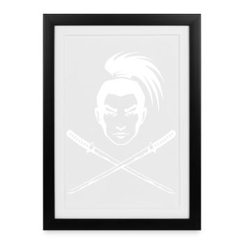 Un samouraï japonais - Affiche encadrée (27 × 37 cm) - noir - Devant