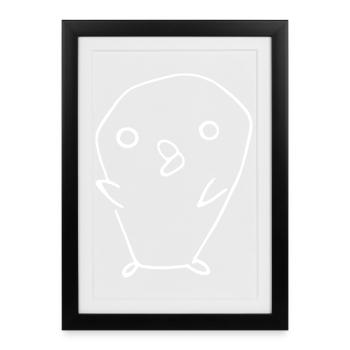 Enton Ente Anime Manga - Affiche encadrée (27 × 37 cm) - noir - Devant