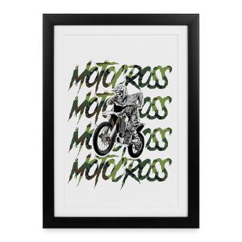 Camouflage de motocross - Affiche encadrée (27 × 37 cm) - noir - Devant