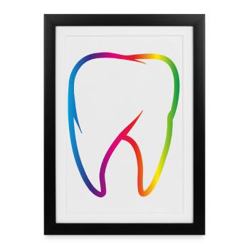 bright colorful rainbow tooth - Framed poster (27 × 37 cm) - black - Front