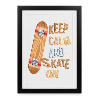 Patineurs - Affiche encadrée (27 × 37 cm) - noir - Devant