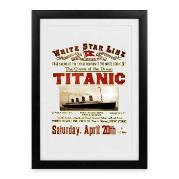 TITANIC VINTAGE CREATION Louis RUNEMBERG © Adagp - Affiche encadrée (27 × 37 cm) - noir - Devant