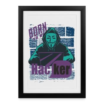 Hacker - Framed poster (27 × 37 cm) - black - Front