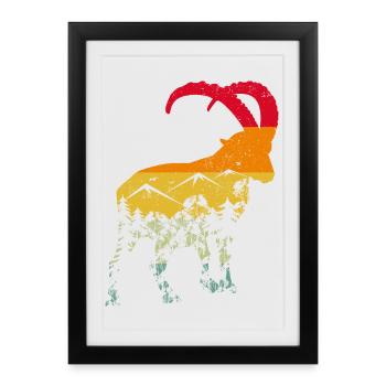 Capricorn, Hiking, Mountains - Framed poster (27 × 37 cm) - black - Front