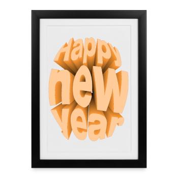 Colorful New Year's Eve Festiving Design - Framed poster (27 × 37 cm) - black - Front