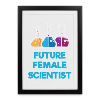 Futures femmes scientifiques - Affiche encadrée (27 × 37 cm) - noir - Devant