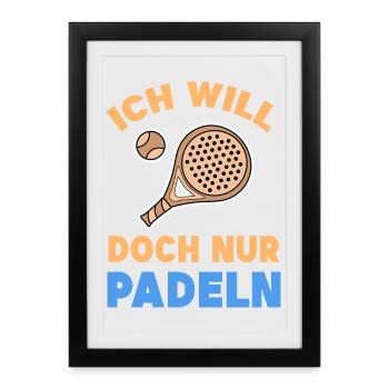 Déclaration du tournoi de raquette du joueur Balles de sport - Affiche encadrée (27 × 37 cm) - noir - Devant