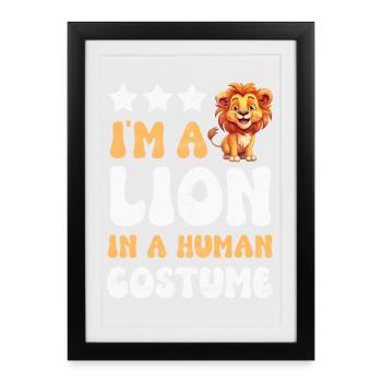Lion Lion - Affiche encadrée (27 × 37 cm) - noir - Devant