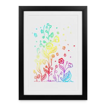 flower - Gerahmtes Poster (27 × 37 cm) - Schwarz - Vorne