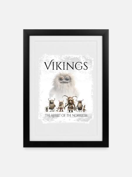 Magst du Kreaturen aus dem hohen Norden? Nimm es! - Gerahmtes Poster (27 × 37 cm) - Schwarz