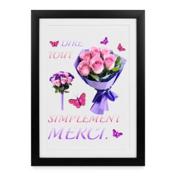 Dites simplement merci. - Affiche encadrée (27 × 37 cm) - noir - Devant
