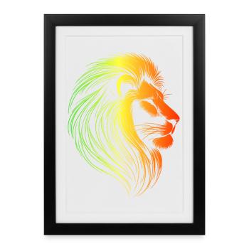 Conquering Rasta lion, Rastafari, Jamaica, Judah - Framed poster (27 × 37 cm) - black - Front