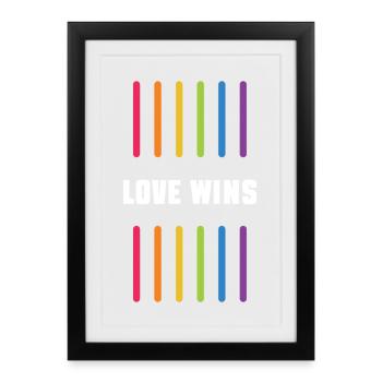 Mois de la fierté LGBT - Love Wins - Affiche encadrée (27 × 37 cm) - noir - Devant