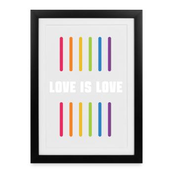 Mois de la fierté LGBT - Love is Love - Affiche encadrée (27 × 37 cm) - noir - Devant