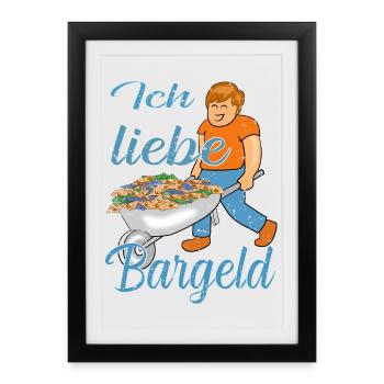Bargeld Geld - Gerahmtes Poster (27 × 37 cm) - Schwarz - Vorne