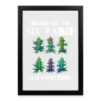 Cannabis Six Pack - Framed poster (27 × 37 cm) - black - Front