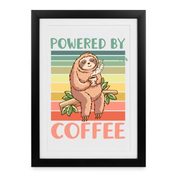 Coffee Sloth - Framed poster (27 × 37 cm) - black - Front