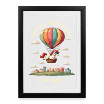 Licorne Luftikus - Affiche encadrée (27 × 37 cm) - noir - Devant