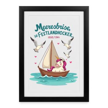 Sail unicorn ahoy ! - Framed poster (27 × 37 cm) - black - Front