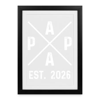 Papa Est. 2026 - Affiche encadrée (27 × 37 cm) - noir - Devant