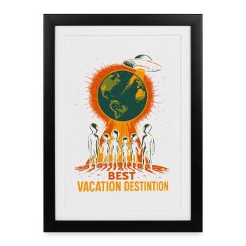 T-shirt d’aventure familiale cosmique - Affiche encadrée (27 × 37 cm) - noir - Devant