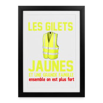 T shirt  Gilets jaunes - Affiche encadrée (27 × 37 cm) - noir - Devant