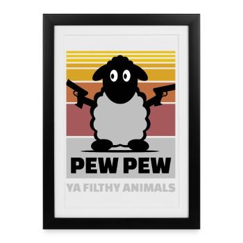 Mouton gangster - Affiche encadrée (27 × 37 cm) - noir - Devant
