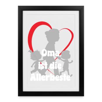 Grandma is the very best grandma with grandchildren - Framed poster (27 × 37 cm) - black - Front