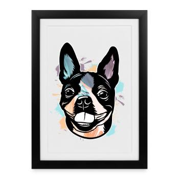 Boston Terrier - Affiche encadrée (27 × 37 cm) - noir - Devant