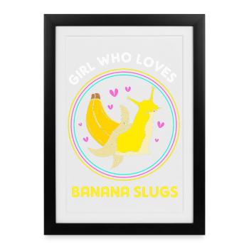 escargot banane - Affiche encadrée (27 × 37 cm) - noir - Devant