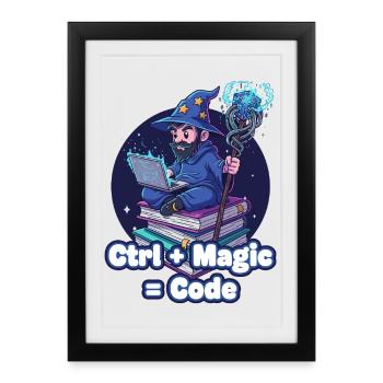 Ctrl Magic Code Wizard - Framed poster (27 × 37 cm) - black - Front