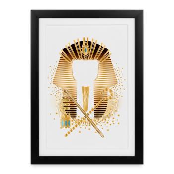Représentation artistique d’un masque égyptien - Affiche encadrée (27 × 37 cm) - noir - Devant