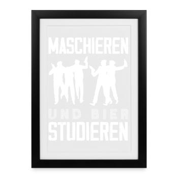 Drôle de cadeau de fête des pères papa bière - Affiche encadrée (27 × 37 cm) - noir - Devant