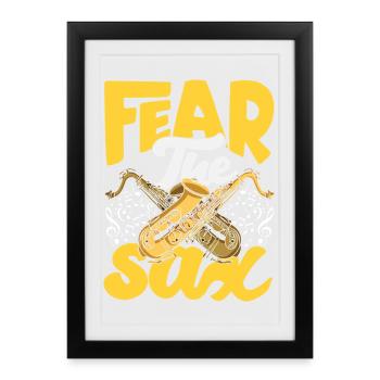 Saxophone - Affiche encadrée (27 × 37 cm) - noir - Devant