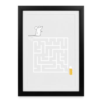 Souris du Carnaval Kölsch Cologne Alaaf Costume Funny Fun - Affiche encadrée (27 × 37 cm) - noir - Devant