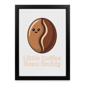 Grain de café - Affiche encadrée (27 × 37 cm) - noir - Devant
