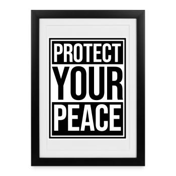 Protect Your Peace Mental Health Mindfulness - Framed poster (27 × 37 cm) - black - Front