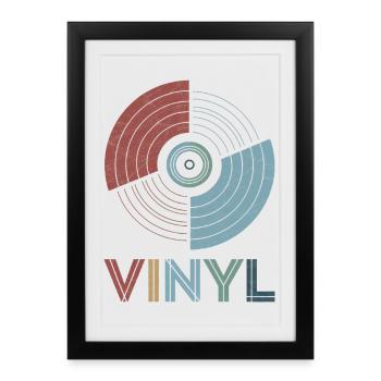 Vinyl Retro - Framed poster (27 × 37 cm) - black - Front