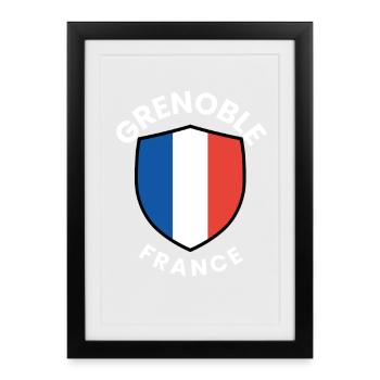 Blason français : Grenoble - Affiche encadrée (27 × 37 cm) - noir - Devant