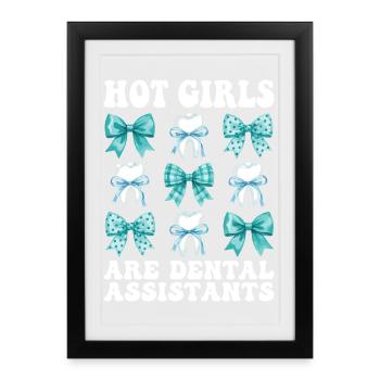 Filles assistantes dentaires drôles - Affiche encadrée (27 × 37 cm) - noir - Devant