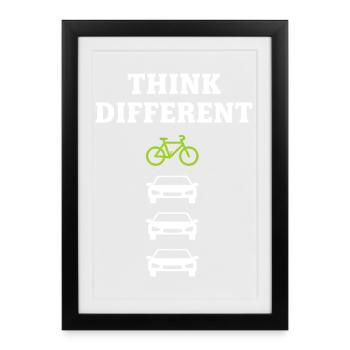 Think Different Bicycle - Eco Cycling Bike Design - Framed poster (27 × 37 cm) - black - Front