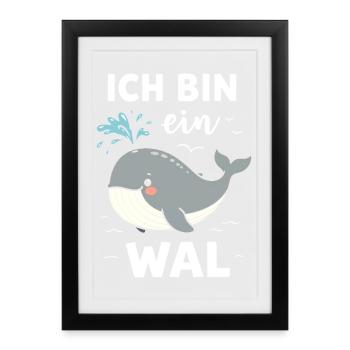 Whale Sea Creature Underwater Costume Carnival Fish - Framed poster (27 × 37 cm) - black - Front