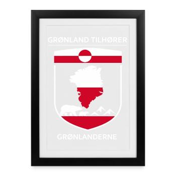 Greenland Belongs to Greenlanders Statement Gift - Framed poster (27 × 37 cm) - black - Front