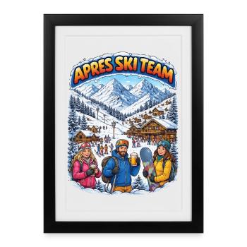 Après Ski Team Bergidyll - Affiche encadrée (27 × 37 cm) - noir - Devant