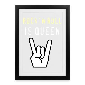 Rockn_Roll_is_Queen - Affiche encadrée (27 × 37 cm) - noir - Devant