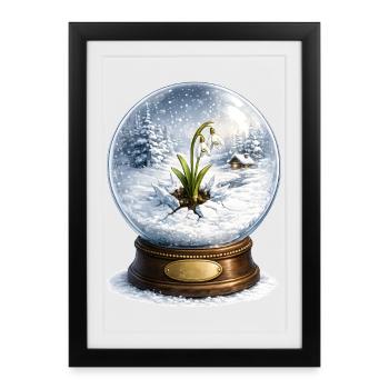 Le perce-neige traverse l’hiver - Affiche encadrée (27 × 37 cm) - noir - Devant